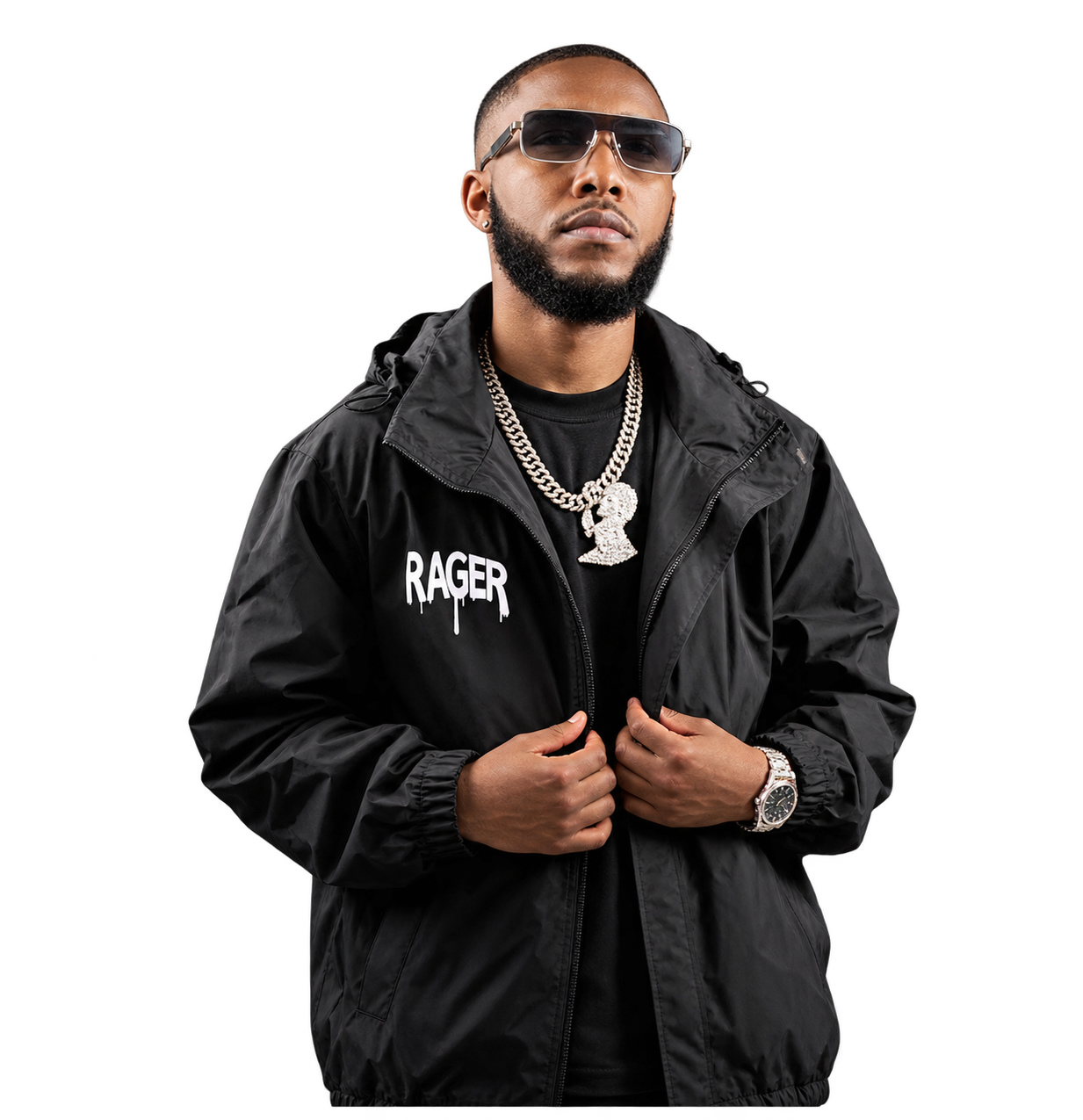 Real black Rager windbreaker collection sample